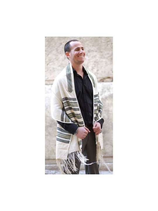 יצירת אריגה בעבודת יד טלית בינה יו... | יצירת אריגה טלית